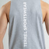 Terrel sportswear builtstrong grey long cut sleveeless