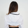 Terrel women basic crop jacket olah raga gym running lari yoga white