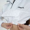Terrel women basic crop jacket olah raga gym running lari yoga white