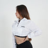 Terrel women basic crop jacket olah raga gym running lari yoga white