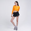 Terrel women Basic longsleeve crop yellow baju olah raga dryfit gym lari running yoga