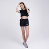 Terrel women basic tee crop black baju olah raga dry fit gym running lari yoga