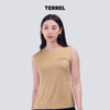 Terrel Sportswear Basic Tanktop Cream Women Sleeveless Dry Fit Quick Dry Kaos Olahraga Wanita Running Gym Yoga