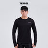 Terrel sports wear basic long sleeve black baju olah raga dry fit pria lari running gym pria