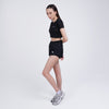 Terrel women basic tee crop black baju olah raga dry fit gym running lari yoga