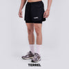 Terrel Sportswear - Compression Short Black Men Running Gym | Celana Olahraga Pendek Pria Inner Compression Stretch Saku HP Resleting