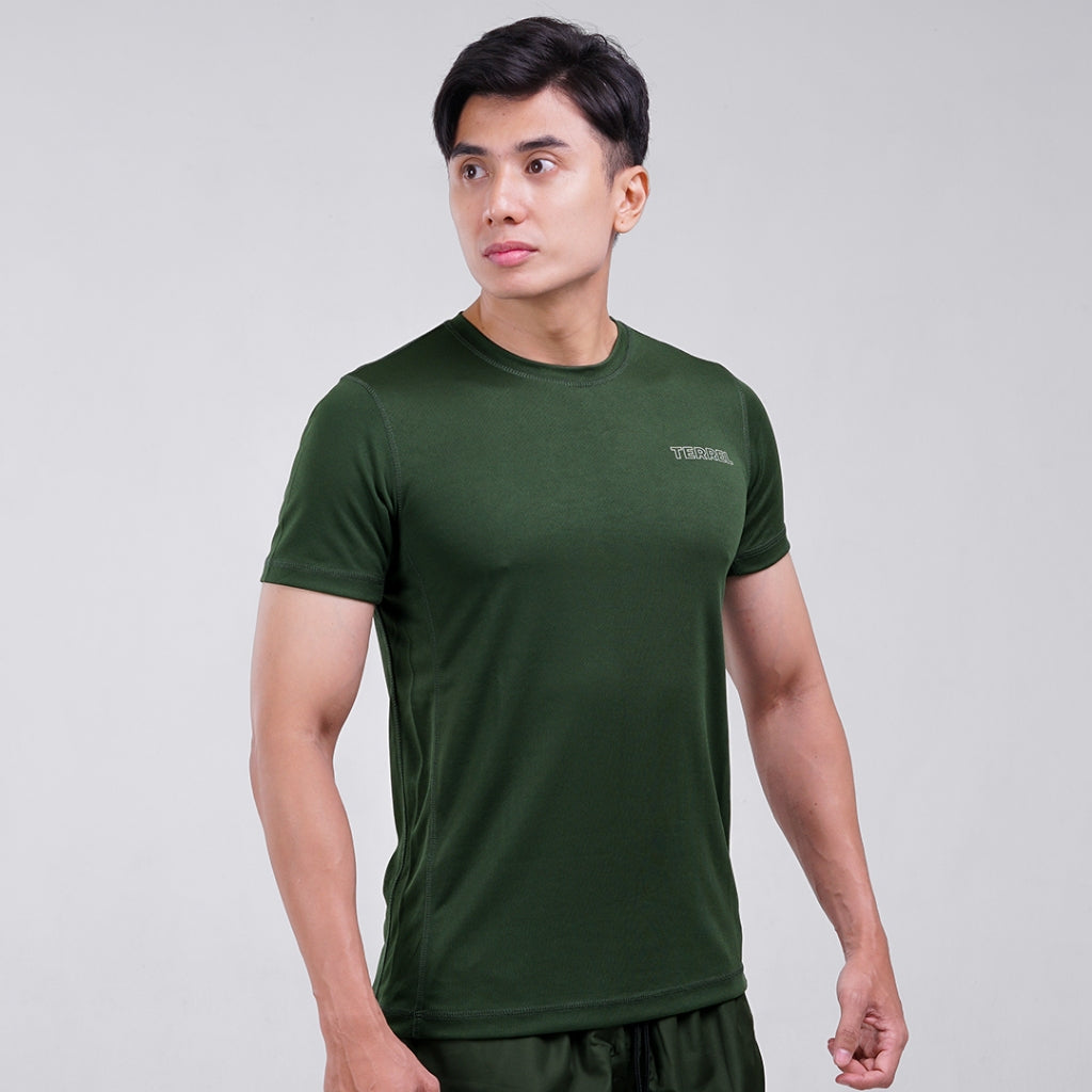 Crazy deals terrel sportswear basic tee green kaos olah raga dry fit lari running gym pria
