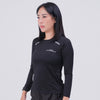 Terrel Kaos Lari Wanita Lengan Panjang Dashing Running Cool Tech Quick Dry untuk Running Gym Hitam
