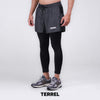 Terrel sportswear Compression Short Active Dark Grey Celana olahraga panjang gym running lari pria