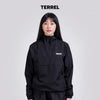 Terrel women basic cagoule jacket black olah raga gym lari running