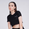 Terrel women basic tee crop black baju olah raga dry fit gym running lari yoga