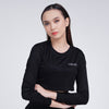 Terrel women Basic longsleeve crop black baju olah raga dryfit gym lari running yoga