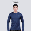 Terrel sportswear basic long sleeve navy baju atasan lengan panjang kaos olahraga dry fit pria lari running gym