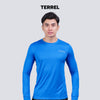 Terrel sportswear basic long sleeve blue baju atasan lengan panjang kaos olahraga dry fit pria lari running gym