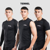 Terrel Sportswear - Performance Base Layer Atasan Black Running Men | Baju Atasan Olahraga Stretch Compression Pocket