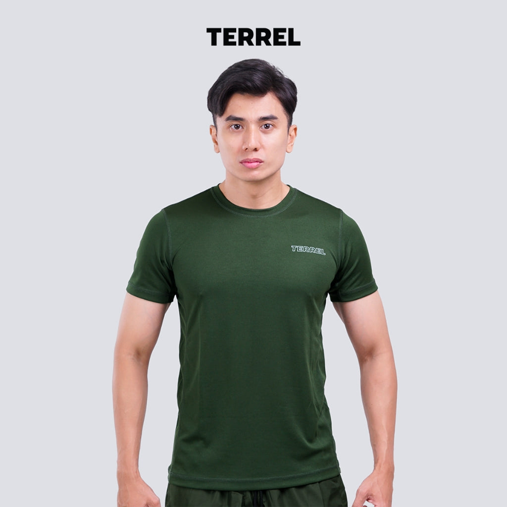 Crazy deals terrel sportswear basic tee green kaos olah raga dry fit lari running gym pria