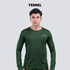 Terrel sportswear basic long sleeve green baju atasan lengan panjang kaos olahraga dry fit pria lari running gym