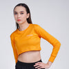 Terrel women Basic longsleeve crop yellow baju olah raga dryfit gym lari running yoga