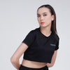 Terrel women basic tee crop black baju olah raga dry fit gym running lari yoga