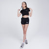 Terrel women basic tee crop black baju olah raga dry fit gym running lari yoga