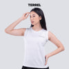 Terrel sportswear Basic Tanktop White Women sleeveless baju atasan tanpa lengan kaos olahraga dry fit wanita lari running gym