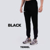 Terrel Sportswear - Basic Jogger Training Running Unisex Black | Celana Jogger Olahraga Anti Wrinkle Lightweight Zipper Pocket Towel Holder