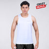 Crazy deals terrel sportswear basic tanktop white sleeveless singlet pria dry fit gym running pria