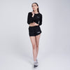 Terrel women Basic longsleeve crop black baju olah raga dryfit gym lari running yoga