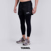 Terrel sportswear Compression Short Active Black Celana olahraga panjang gym running lari pria