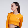 Terrel women Basic longsleeve crop yellow baju olah raga dryfit gym lari running yoga