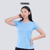Terrel Sportswear Basic Tee Sky Blue Kaos Olahraga Wanita Dry Fit Quick Dry Lari Running Gym Yoga