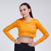 Terrel women Basic longsleeve crop yellow baju olah raga dryfit gym lari running yoga