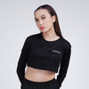 Terrel women Basic longsleeve crop black baju olah raga dryfit gym lari running yoga