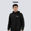 Terrel Sportswear - Basic Cagoule Jacket Black Running Gym Men | DryFit Lightweight Microfiber Zipper Pocket