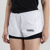 Terrel sportswear Compression Short White Women celana olahraga pendek gym running lari wanita