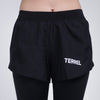 Terrel sportswear Compression Short Active Celana 2 in 1 Black Women olahraga panjang gym running lari wanita