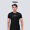 Terrel sportswear basic tee small logo black kaos olah raga dry fit lari running gym pria