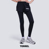 Terrel sportswear Compression Short Active Celana 2 in 1 Black Women olahraga panjang gym running lari wanita
