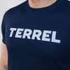 Terrel sportswear basic tee big logo navy kaos olah raga dry fit lari running gym pria