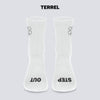Terrel Sportswear - Sock Quarter MoR StepOut White Running Unisex | Cushioned Quick Dry Breathable Anti Slip
