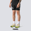 Terrel Sportswear - Running MoR Tight Inked Black Men | Celana Compression Pria Legging Running Stretch Saku HP Nylon Spandex