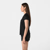 Terrel sportswear basic tee small logo black women kaos olah raga dry fit lari running gym wanita