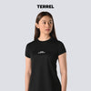 Terrel sportswear basic tee small logo black women kaos olah raga dry fit lari running gym wanita