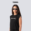 Terrel sportswear MoR Crop Cotton Metallic Logo Women