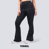 Terrel Legging Flare Black Celana Olahraga Wanita Panjang Yoga Pilates