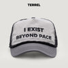 Terrel Sportswear I Exist Hat Grey Black Topi Running Breathable Mesh