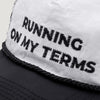Terrel Sportswear My Terms Hat Black White Topi Running Breathable Mesh