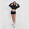 Terrel women basic crop jacket olah raga gym lari running yoga